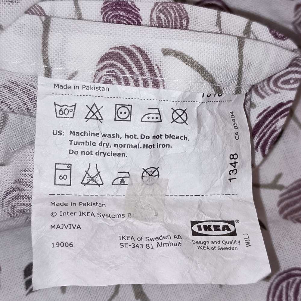 Ikea Majviva Purple White Floral Cotton duvet Cover size 81" By 81" - Picture 3 of 9